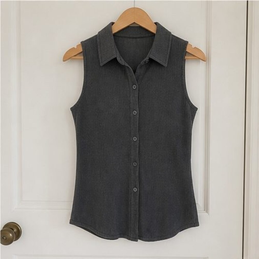 Charcoal Puff Sleeve Top